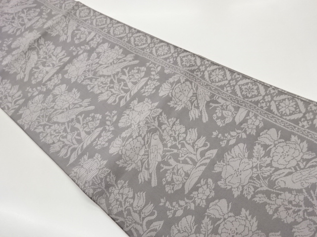 JAPANESE FUKURO OBI / WOVEN FLOWER & BIRD